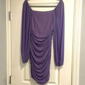 Women Elegant Square Neck Lantern Long Sleeve dress